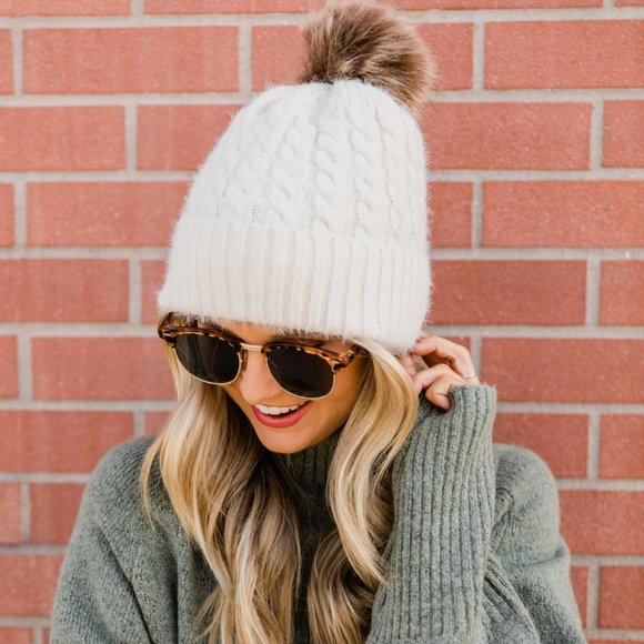 This Is Your Day Ivory Pom Beanie - Picture 3 of 3